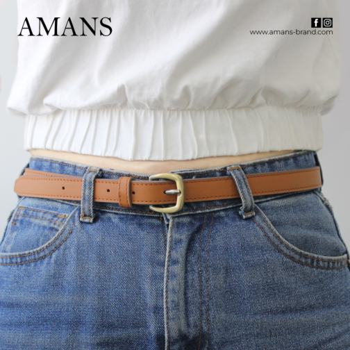 Ceinture cuir AMANS camel – Image 3