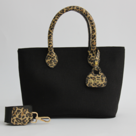 Sac carmen noir leopard