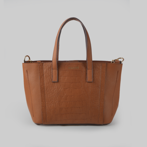 Sac Rosa Camel Croco