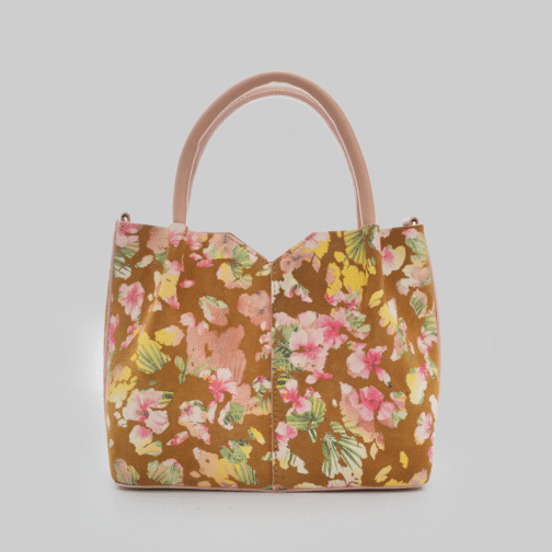 Sac Fleurette camel fleurie