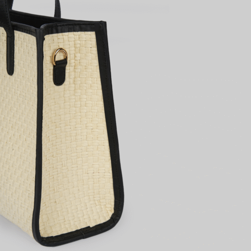 Sac Violette raphia et cuir noir – Image 6