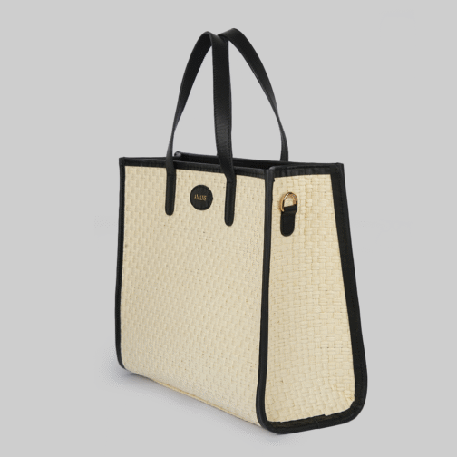 Sac Violette raphia et cuir noir – Image 5