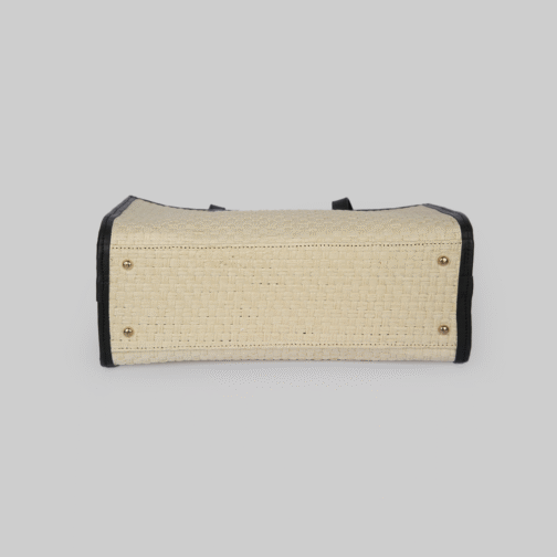 Sac Violette raphia et cuir noir – Image 4