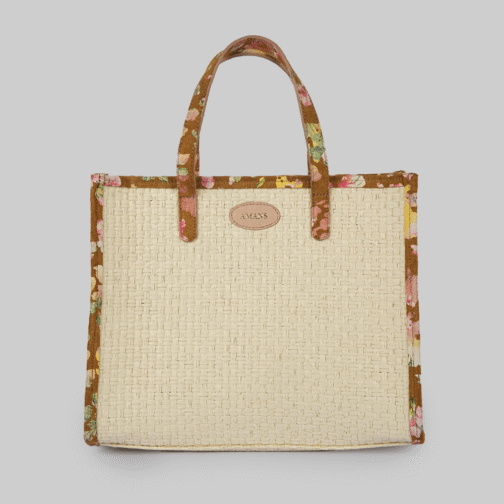 Sac Violette Beige Fleurie – Image 2