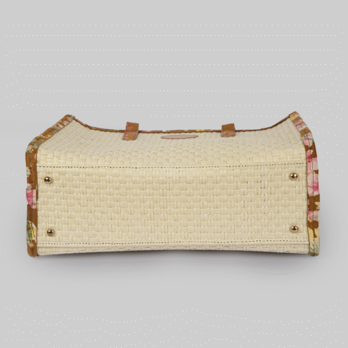 Sac Violette Beige Fleurie – Image 5